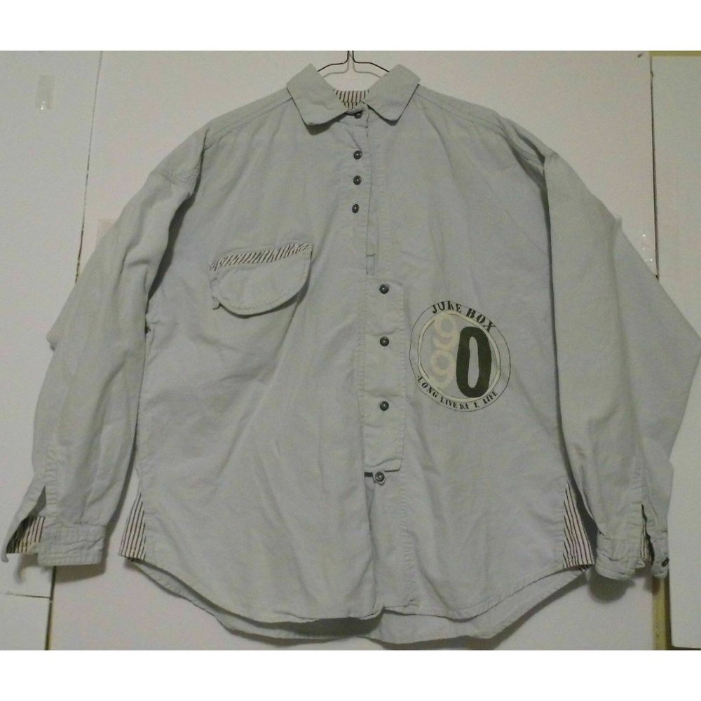 VTG Juke Box Men's Shirt Size L 100 Cotton Striped